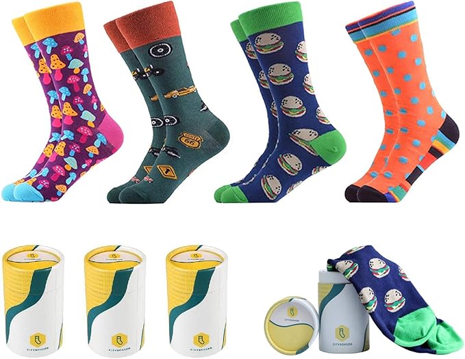 Lustige Socken Herren & Damen - Baumwollsocken Mit Verschiedenen Mustern Größe 39-44