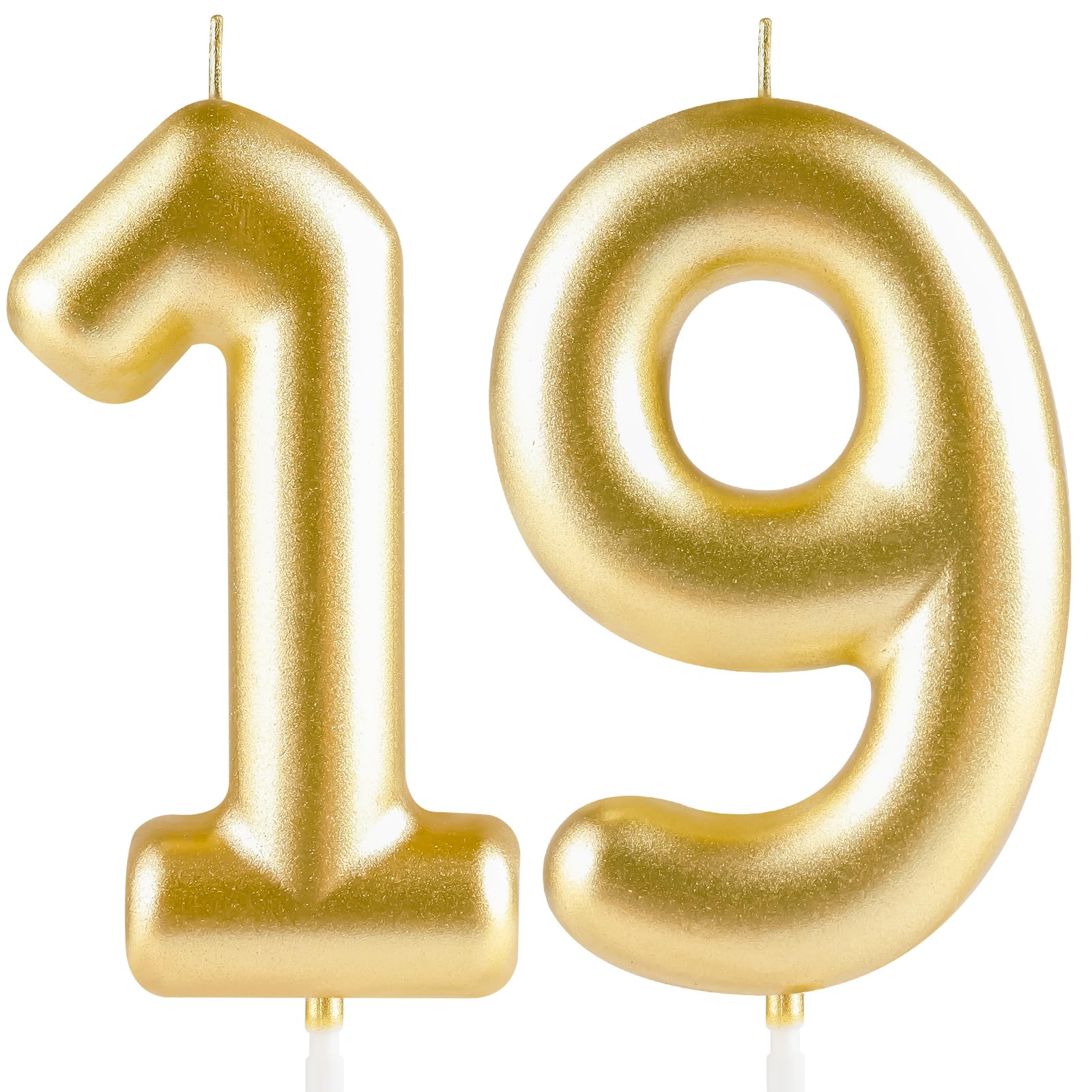 Hongplus Metallic Gold Number 19 Birthday Candle
