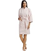 Fishers Finery Women's Waffle Kimono Resort Spa Robe; Above Knee Length