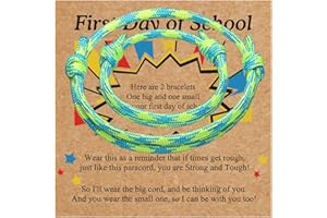 FAOYUDAWEI First Day Of School Bracelet, Matching Mommy And Me Mother Son Daughter Paracord Back To School Bracelets Wish Gift for Mom Boys Dad Girls Jewelry