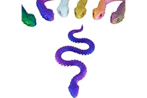 Nemoro 3D Printed Articulated Snake – 29.5'' Crystal-Like Movable Snake– Realistic Slithering Design, Collectible Articulated Model (Blue red)