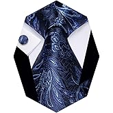 YourTies Paisley Tie Sets Floral Necktie Handkerchief Cufflinks Set Silk Woven Ties Business Wedding Party