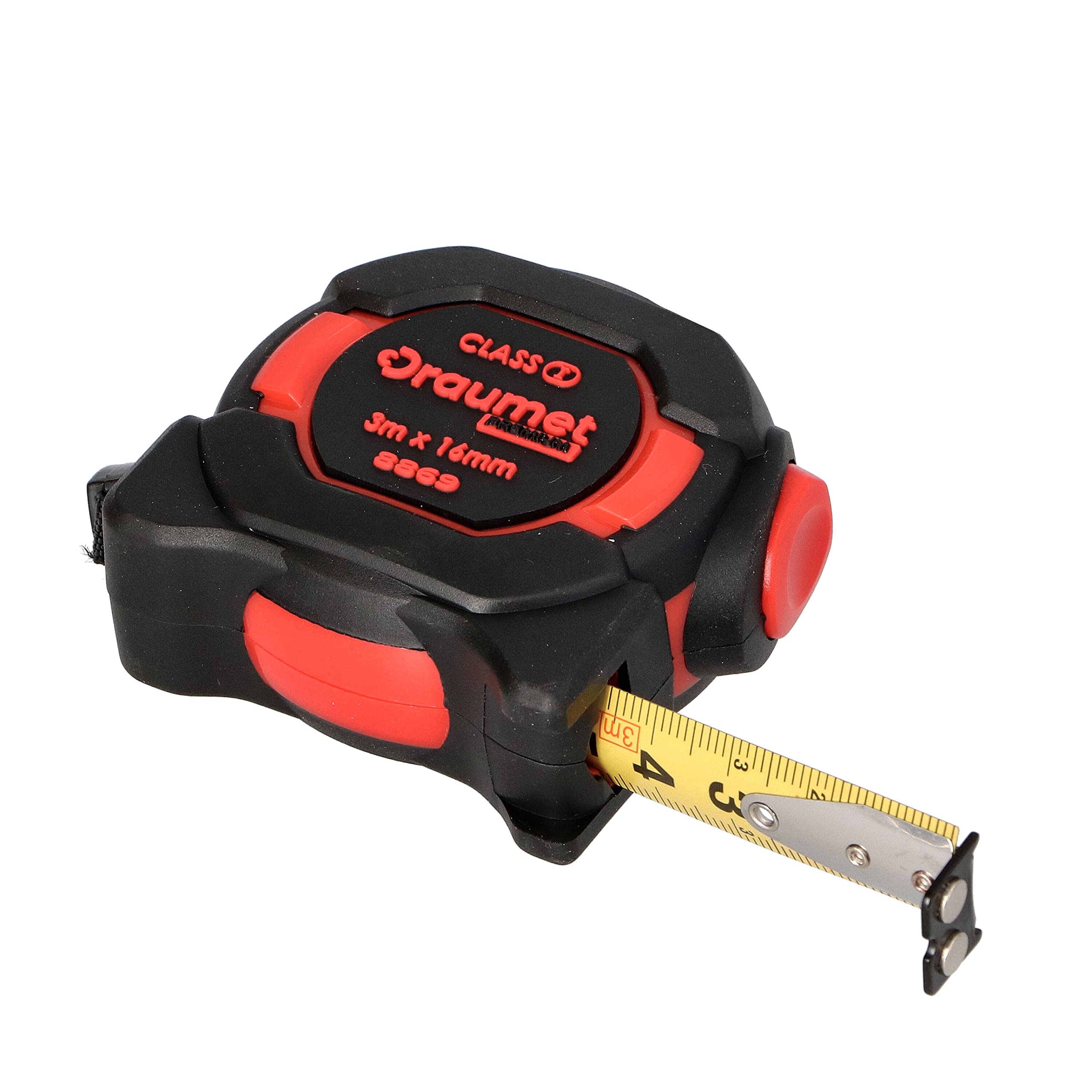 MIVOS - Tape measure with double-sided printed tape - Tape measure magnetic hook and belt clip - Tape measure with ergonomic housing - CE and MID certification - 3 m x 16 mm