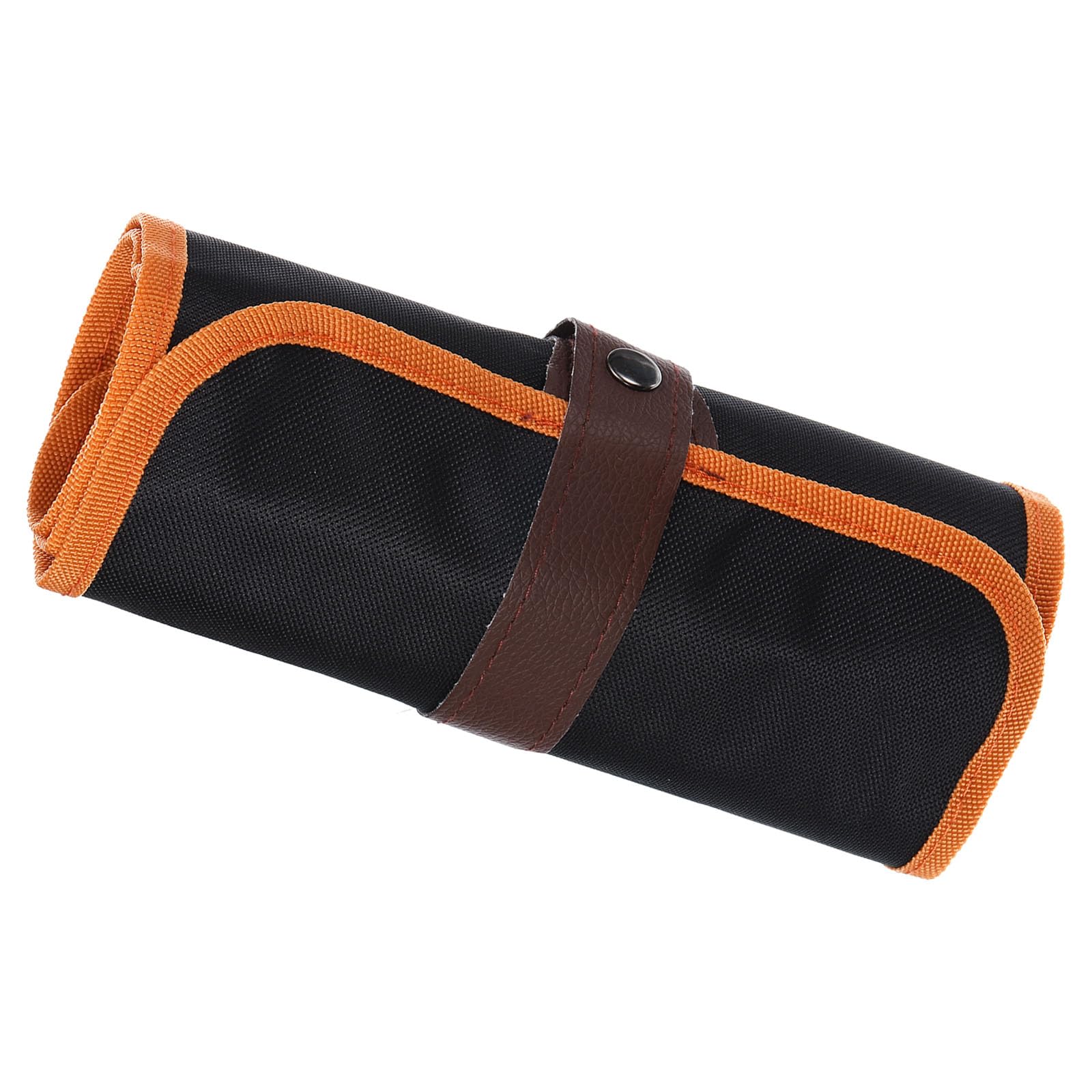 PATIKIL Handmade 48 Slots Roll Up Pencil Case, Oxford Cloth Pencil Wrap Pouch Pen Holder Organizer for Artist Drawing Coloring Sketching, Orange/Black