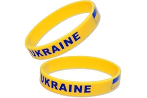 2 PCS Ukraine Bracelet,Ukrainian Silicone Wristband,Decor for Sport Parade Party