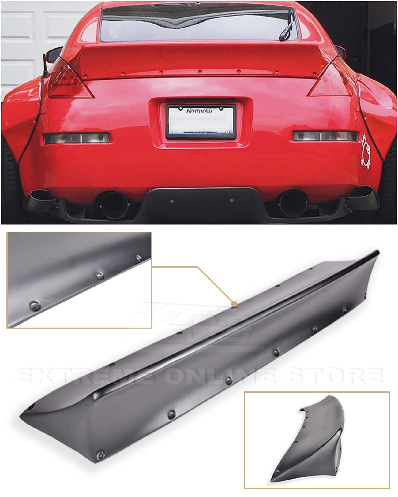 nissan rear spoiler on Replacement For 2003 2008 Nissan 350z Fairlady Z34 Eos Rocket Bunny Style Fiberglass Primer Black Duckbill Rear Trunk Lid Wing Spoiler Buy Online In Dominica At Dominica Desertcart Com Productid 61025824