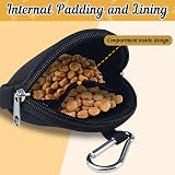 Sheryl&Rain Small Dog Treat Bag 4.72 Inch Round Zipper Carabiner Hands-Free view 4