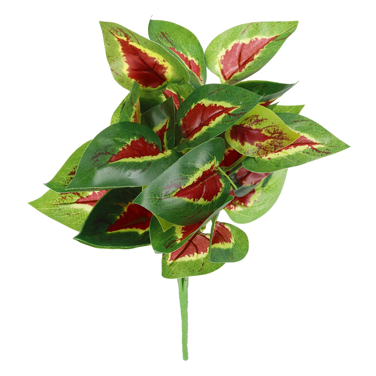 PATIKIL Artificial Greenery Plants, 7 Bundles Green Plant with Faux Perilla Leaf Leaves Grass Stems for Home Wedding Garden Office Decoration Party Table Backyard Indoor, Green Red