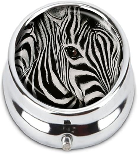 GDEE - Pastillero de Acero Inoxidable con Impresión de Cebra, Diseño de