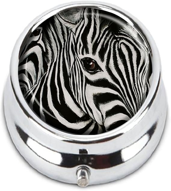 GDEE - Pastillero de Acero Inoxidable con Impresión de Cebra, Diseño de