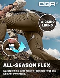 CQR Men's Active Flex Tactical Pants, Water