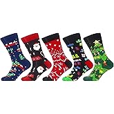 WeciBor Men's Dress Funny Crazy Colorful Novelty Combed Cotton Crew Socks 12 Pack - Size 7-10/10-13/13-15