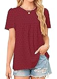 Falechay Red-Black Dots Tops for Women Cute