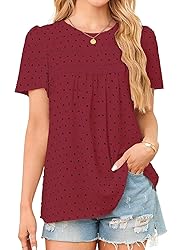 Falechay Red-Black Dots Tops for Women Cute