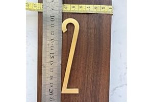 BWRMHME 3.9Inch Self Adhesive Solid Brass English Letters for Wall Decor Metal House Numbers Mailbox Numbers Street Address Plaques Numbers Hardware (Number 2)