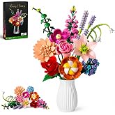 Flower Bouquet Building Set, 762Pcs Flowers Model Kit Creative STEM Toy for Home Office Decor, Valentine's Day/Birthday/Mother's Day for for Women Kids Girls