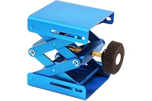 Maccx Lab Support Jack, Blue Color, Aluminum Table, Dim of Platform 3.15"x3", Max. Height up to 5.5", LSJ080-001