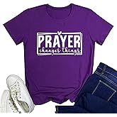 LOOKFACE Women Crewneck Prayer Graphic Soft Cute T-Shirts
