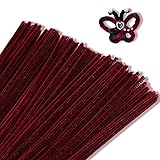 Giwrmu 100 Pieces Pipe Cleaners Chenille Stem, Wine