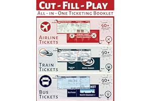 Cut-Fill-Play Airline, Train & Bus Tickets: Blank tickets to cut, fill and play for your child's own transport company, conta