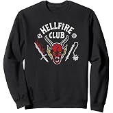 Stranger Things 4 Hellfire Club Skull &amp; Weapons Sweatshirt