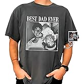 Custom Photo Dad T-Shirt, Personalized Father Shirts with Picture, Gifts Dad Daddy Papa Husband for Fathers Day Christmas