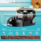 Wancle Electric Burr Coffee Grinder 28 Grind Settings 12 Cup Capacity view 2