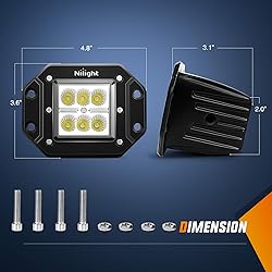 Nilight 2PCS 18W Flood Flush Mount LED Work Light