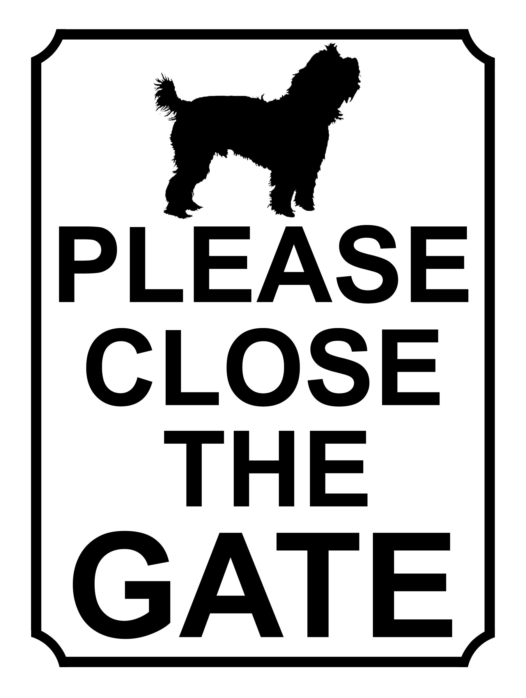 SHAWPRINT PLEASE CLOSE THE GATE DOG THEME METAL SIGN 200MM X 150MM (424H1)
