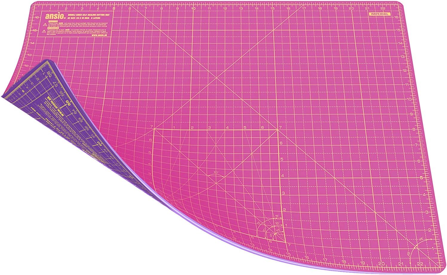 ANSIO Craft Cutting Mat Self Healing A2 Double Sided 5 Layers