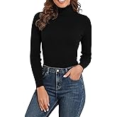 PrettyGuide Women's Ribbed Turtleneck Long Sleeve Sweater Tops