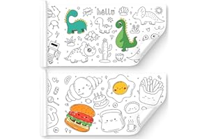 KEWEIS 2 Pcs Children's Drawing Roll, Coloring Paper Roll for Kids, 118×11.8 Inch Sticky DIY Painting Drawing Paper Rolls for Toddler, Christmas Gift, Wall Coloring Paper Stickers