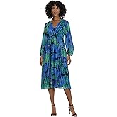 Maggy London Women's V-Neck Smocked Waist Dress Occasion Event Party Guest of