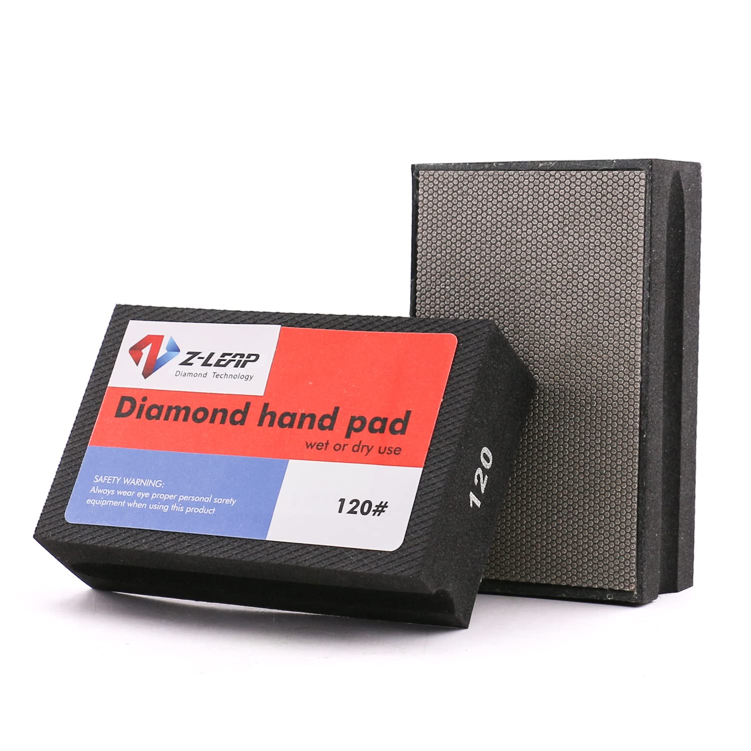 Z-LEAP Diamond Hand Polishing Pads Coarse Grit 120 for Granite Marble Concrete Glass Sanding Block