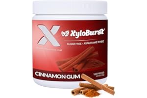XyloBurst Gum | Xylitol Chewing Gum | Sugar Free, Gluten Free, Keto Friendly | Aspartame Free Gum For Oral Health | Cinnamon | 100-Count Jar