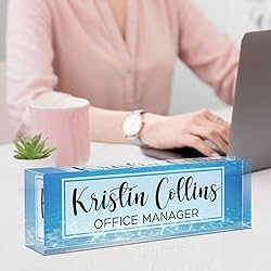 Custom Name Plate for Desk, Acrylic Office Decor