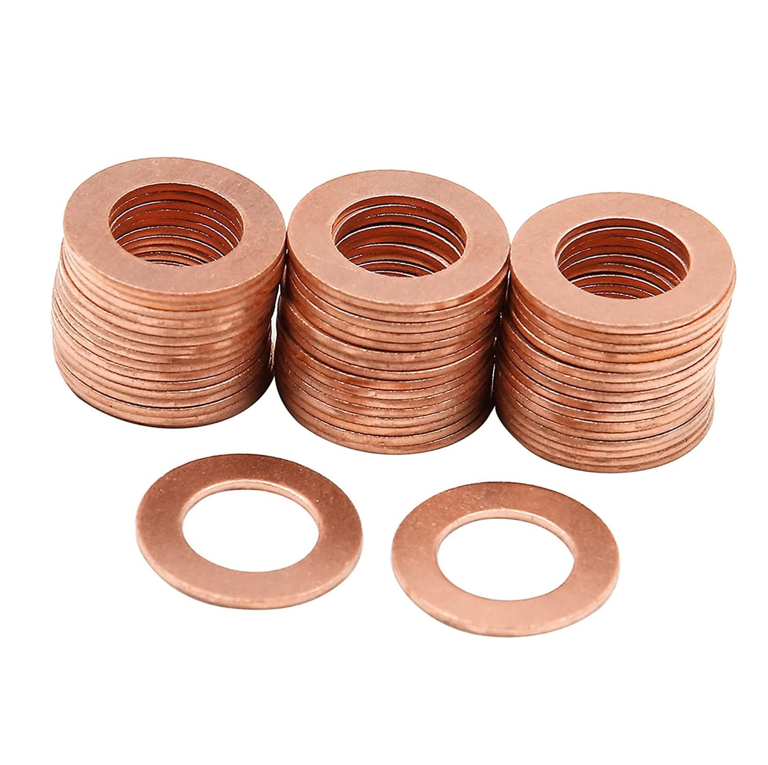 M12 Flat Washer Copper Sealing Ring, 12mm ID 20mm OD 1mm Thickness Metric Sealing Gasket, 10 Pcs