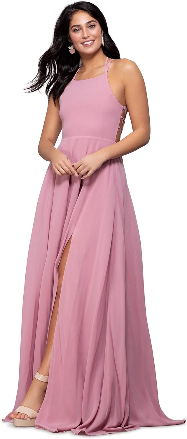 Simply Dresses Long Prom Gowns Navy or Mauve Chiffon Formal Evening