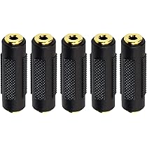 3.5mm Audio Coupler Female To Female Adapter - 5 Pack Stereo Connectors