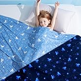 Elegear Kids Cooling Blanket for Hot Sleeper, Glow in The Dark, Q-Max>0.5 Arc-Chill 3.0 Cool Fabric to Keep Body Cool, Soft Summer Cold Blanket for Girls, 51" x 67"