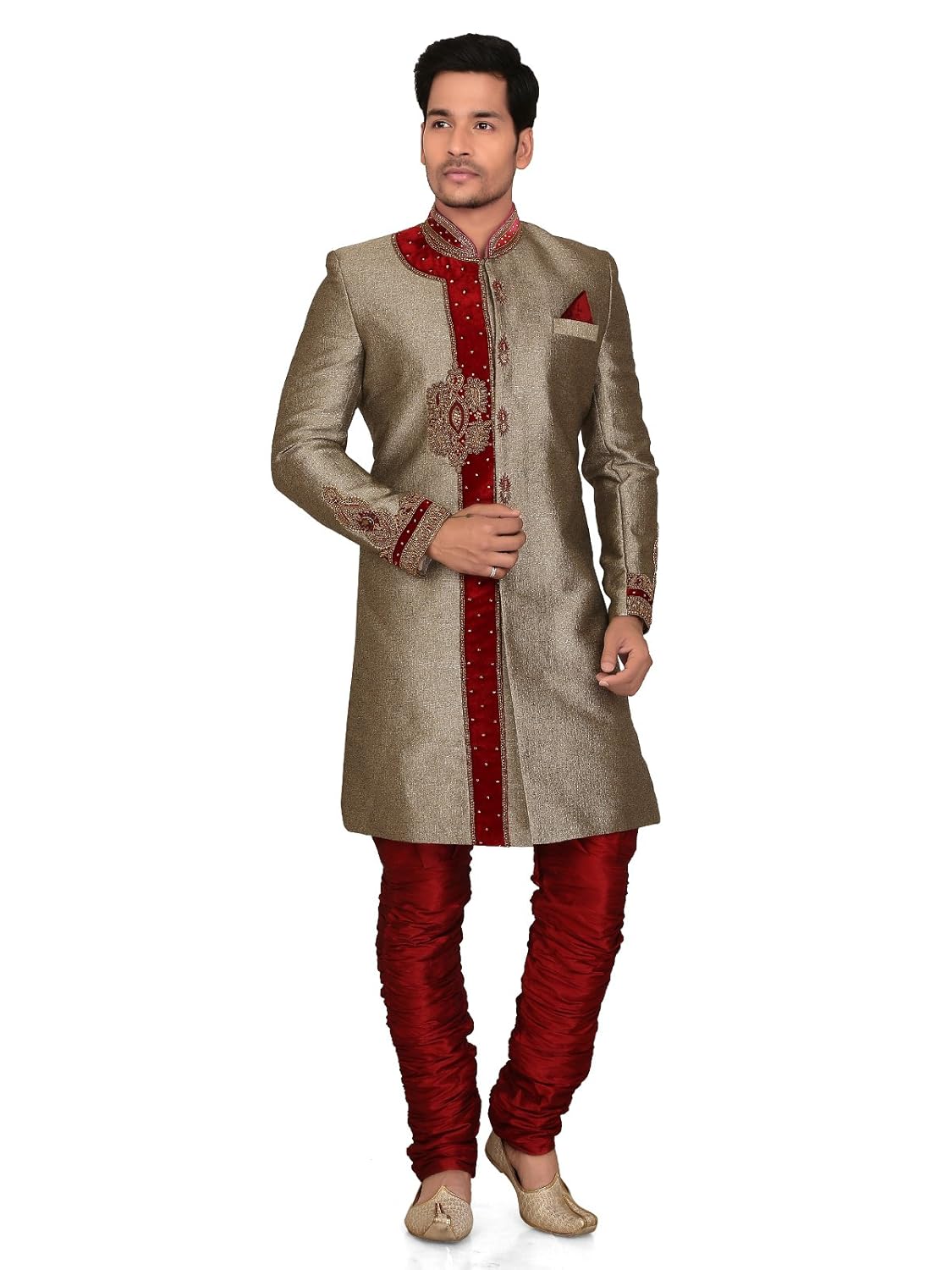 a.b.c. garments golden jute brijesh sherwani for men