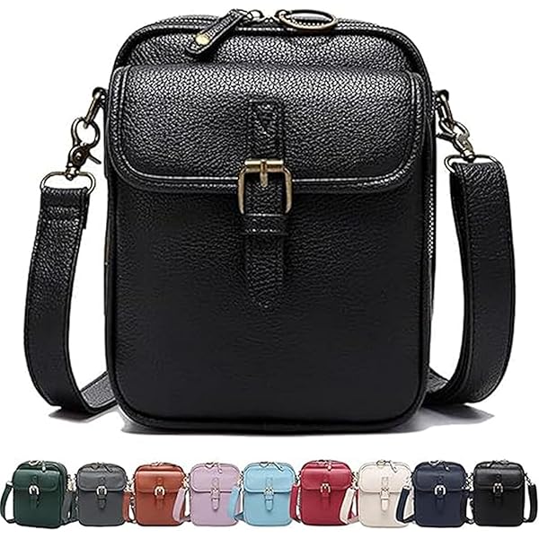 Leather Crossbody Bags for Women, Women's Anti-Theft Vintage Crossbody Bag, Small Messenger Bag (Purple