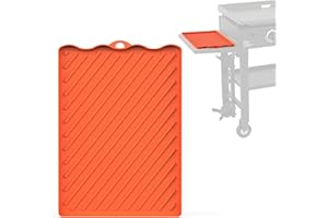 Dryvovol Silicone Griddle Tools Mat for Blackstone, Silicone Grill Pad for Outdoor Grill Kitchen Counter, Side Shelf Mat for Kitchen, Cooking & Countertop, Griddle Accessories for Blackstone(Orange)