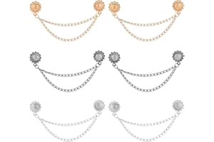 6pcs Sunflower Magnetic Clothing Clips with Chain, Strong Magnetic Button Clips Clothing Magnets for Hijab Hem Pants Legs Shi