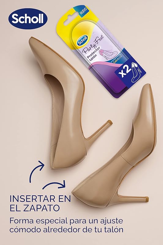 Scholl Party Feet Retro Talón – Almohadillas De Gel Transparente Para Protección Del Talón, Plantillas Antideslizantes Contra Roce Y Deslizamiento, Confort Discreto Para Zapatos De Mujer, Ultraslim