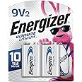 Energizer Ultimate Lithium 9V Batteries (2 Pack), Lithium 9 Volt Batteries
