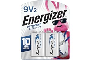 Energizer Ultimate Lithium 9V Batteries (2 Pack), Lithium 9 Volt Batteries