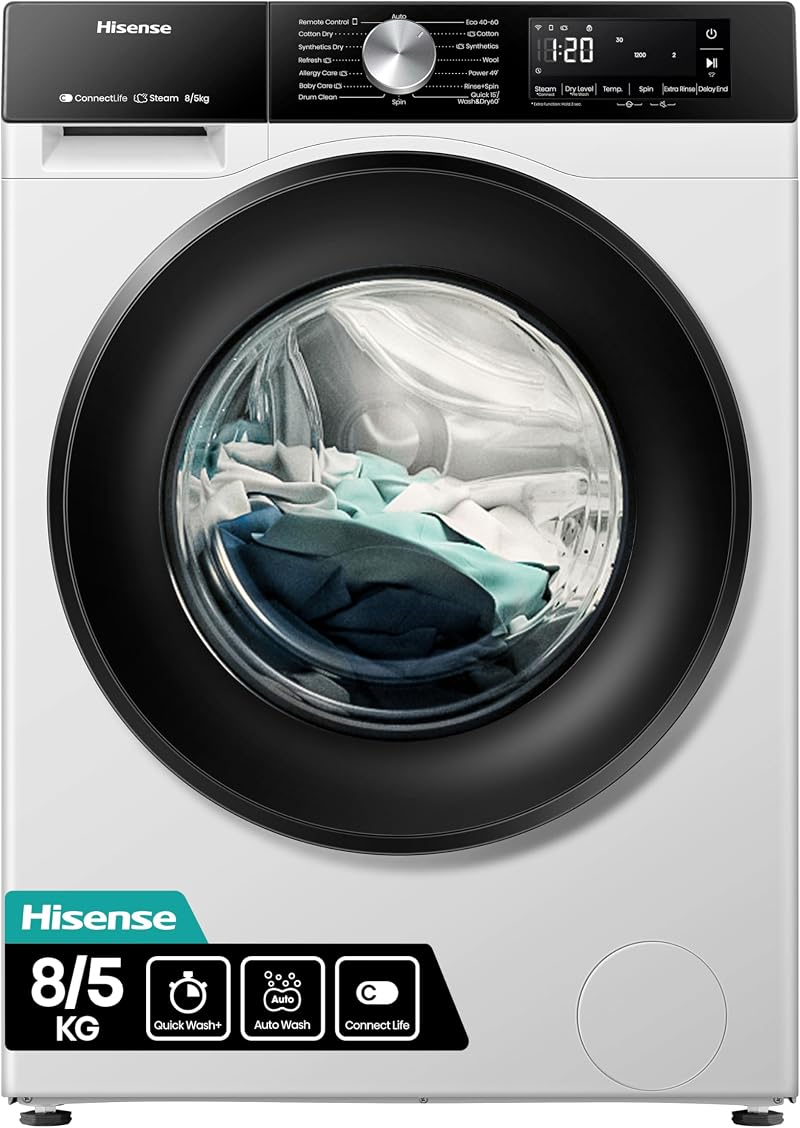 Hisense 3S Series WD3S8043BW3 Wifi Washer Dryer 8kg/5kg 1400 rpm White