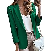 KIRUNDO Blazers for Women Business Casual Long Sleeve Open Front Lapel Suit Jackets Office Work Blazer Pockets Fall Clothes