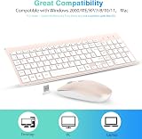 cimetech Wireless Keyboard and Mouse Combo UK Layout Pink 2.4G Slim view 5